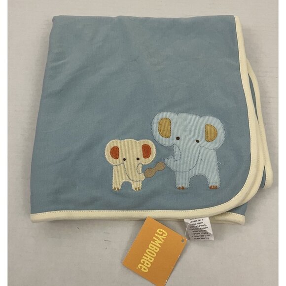 Gymboree Creatures Great & Small Boys Layette Reversible Elephant Blanket NWT - Picture 1 of 6